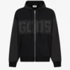 GCDS Merch Nylon Mix Noir Logo Felpa