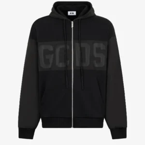 GCDS Merch Nylon Mix Noir Logo Felpa
